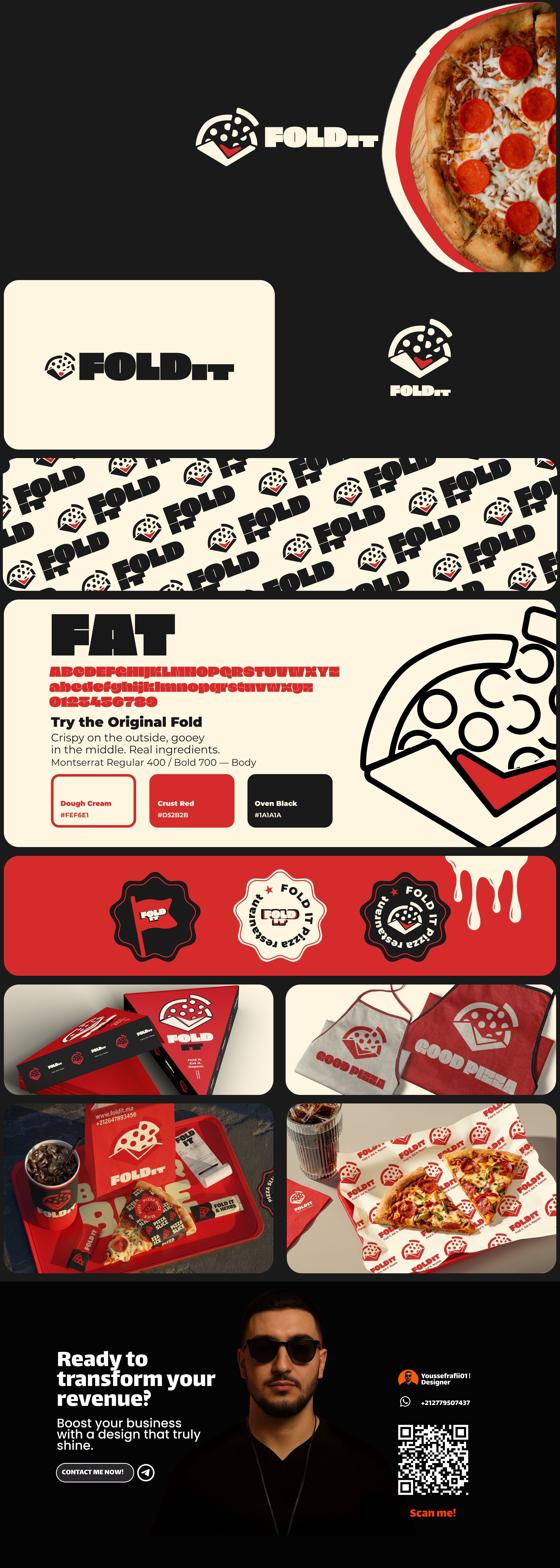 Fold It pizza brand identity preview